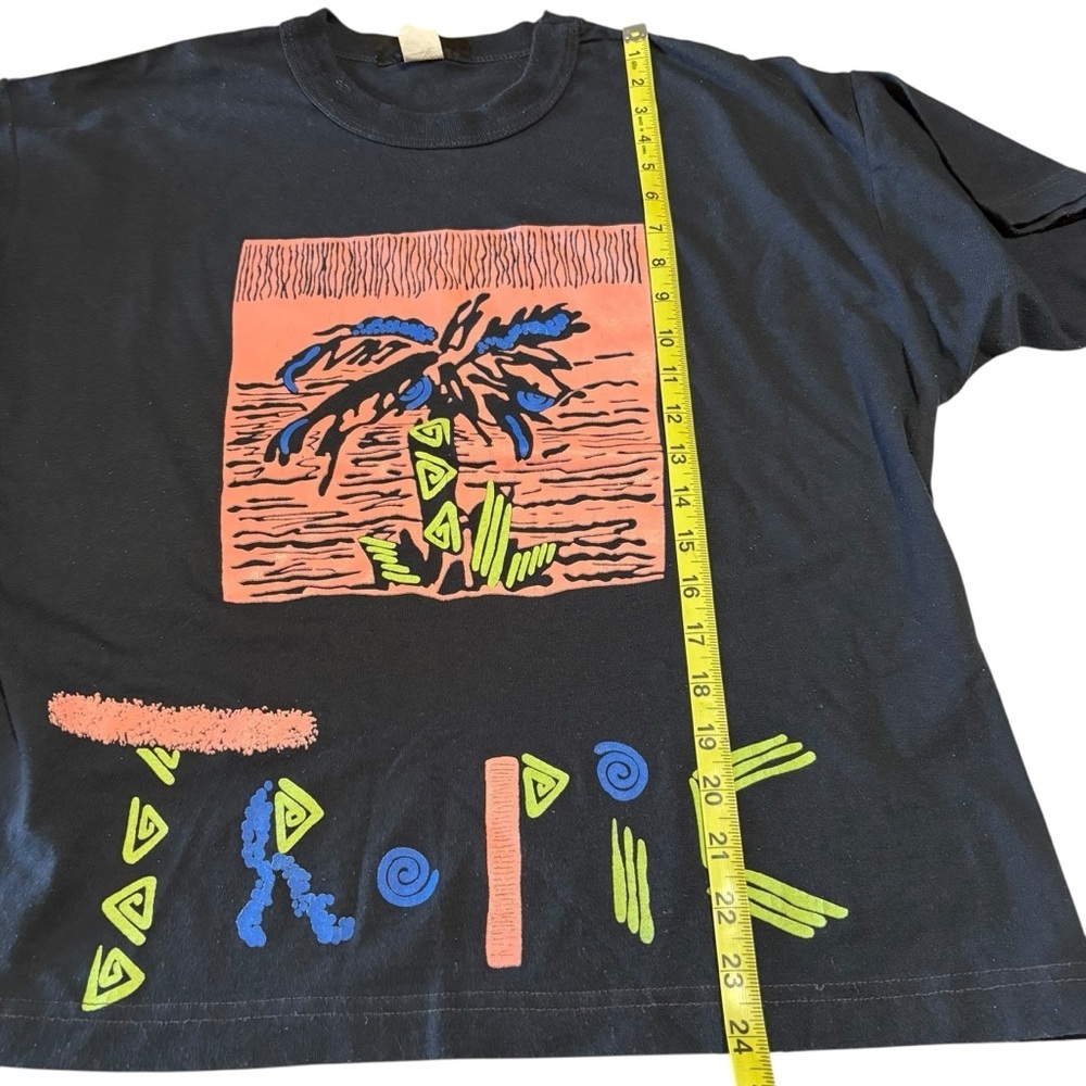 Vintage Carlton Fashions Tropic Graphic Tee Shirt  USA 80s 90s Surf Large - Picture 10 of 10